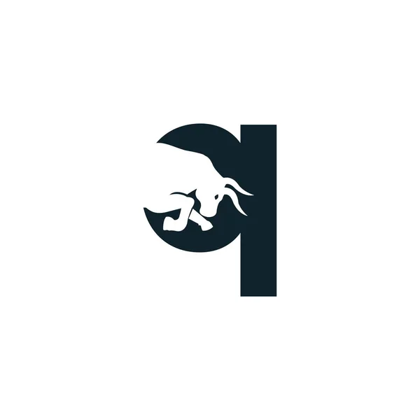 Bull Litera Logo Wektor Projekt Prosta Zwierzęca Litera Szablon Logo — Wektor stockowy