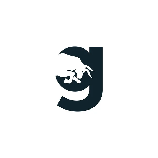 Bull Litera Logo Wektor Projektu Proste Zwierzę Litera Wektor Logo — Wektor stockowy