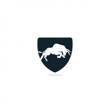 Boğa vektör logosu tasarımı. Basit hayvan vektör logo tasarım şablonu.