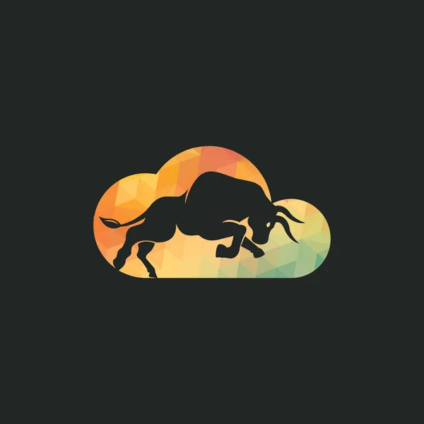 Дизайн Векторного Логотипу Форми Хмари Бика Простий Шаблон Дизайну Логотипу — стоковий вектор