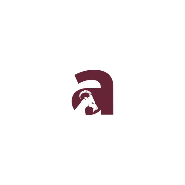 Levél Kecske Logo Template Design Hegyi Kecske Vektor Logo Tervezés — Stock Vector