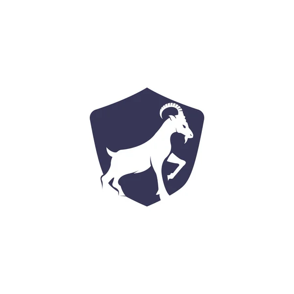 Goat Simple Logo Template Design Mountain Goat Vector Logo Design Stock Vector