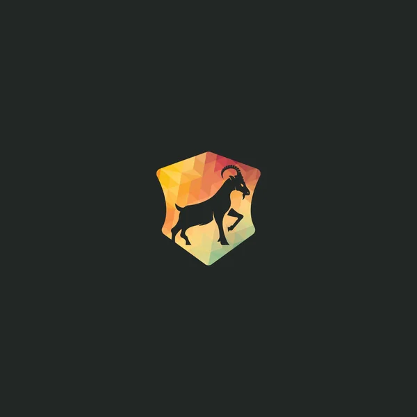 Modèle Logo Simple Chèvre Design Logo Vecteur Chèvre Montagne Design — Image vectorielle