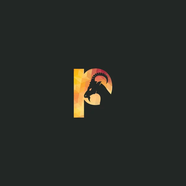 Дизайн Логотипа Буквы Козы Разработка Логотипа Горного Козьего Вектора — стоковый вектор
