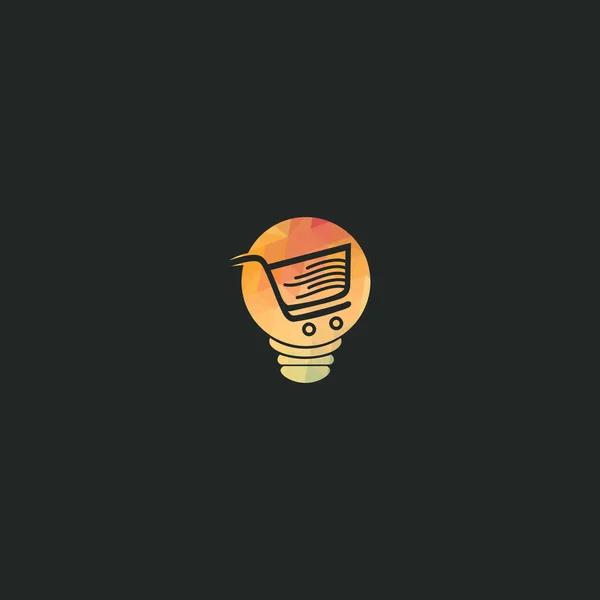 Дизайн Логотипу Кошика Лампи Шаблон Дизайну Логотипу Магазину Ідей — стоковий вектор