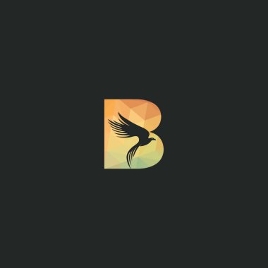 Modern Letter B ilk Falcon logo tasarımları. Alfabe B ilk Şahin Sembolü şablonu.