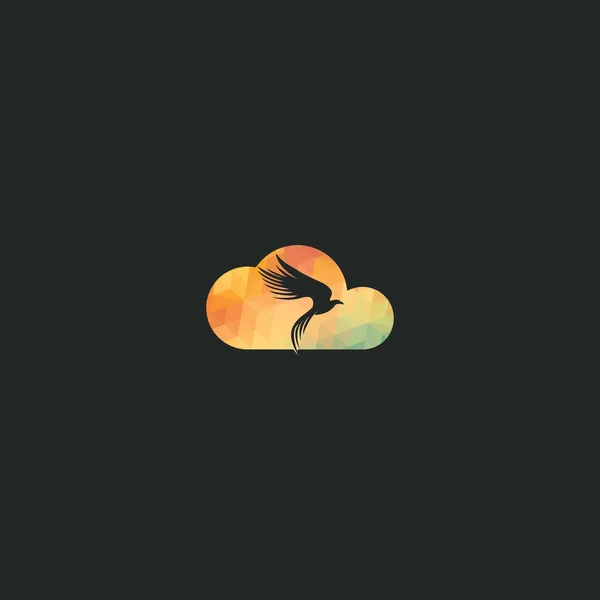 Дизайн Векторного Логотипу Хмари Сокіл Абстрактний Дизайн Орла Хмарного Логотипу — стоковий вектор