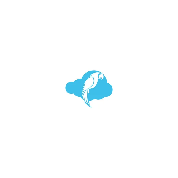 Дизайн Логотипу Папуги Хмари Кольоровий Папуга Дизайн Логотипу Птаха — стоковий вектор