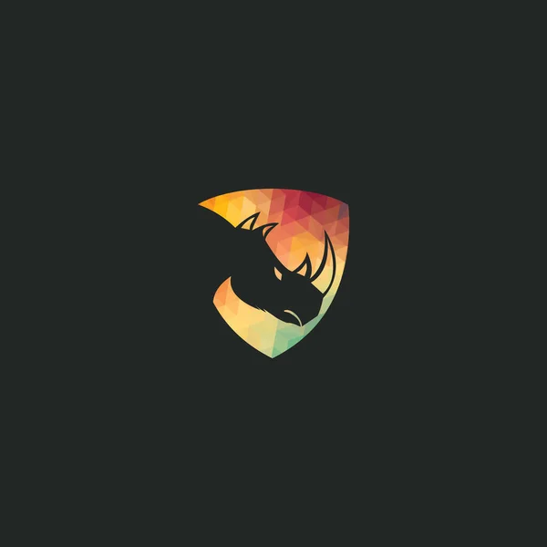 Rhino Avec Logo Bouclier Design Vectoriel Logo Rhinos Pour Club — Image vectorielle