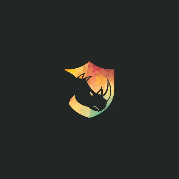 Rhino Avec Logo Bouclier Design Vectoriel Logo Rhinos Pour Club — Image vectorielle