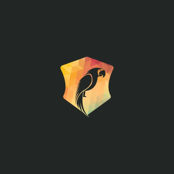 Папуга Векторний Дизайн Логотипу Кольоровий Папуга Дизайн Логотипу Птаха — стоковий вектор