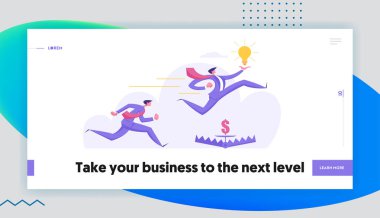 Yaratıcı bir fikir Risk Yönetimi iş kavramı kişi ile karakterlerinden yarış Holding fikir ve tuzak atlama. Kariyer beklentileri Banner Web sitesi, Web sayfası için iddialı erkeklerle. Düz vektör çizim