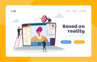 Kiralama İniş Sayfa Şablonu. İK Yöneticisi Adayla İnternet üzerinden Online Röportaj Yapıyor, Çalışma Yetenekleri