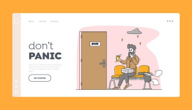 Panik atak bozukluğu, iş yerinde stres durumu, Suçlu Çalışan İniş Şablonu. İşadamı Karakteri Korkuyu Hisset