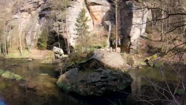 Rio Parque Nacional Saxonia — Vídeo de Stock