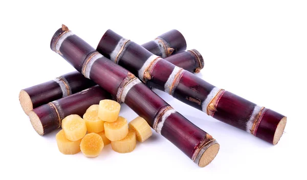 Beyaz arkaplanda izole şeker kamışı