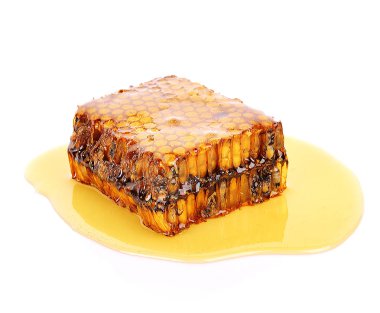 Beyaz arkaplanda bal tarağı.