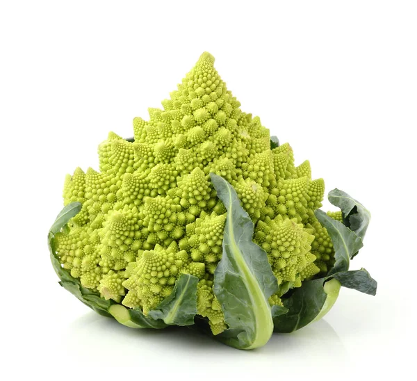 Broccoli Romanesco Sfondo Bianco — Foto Stock