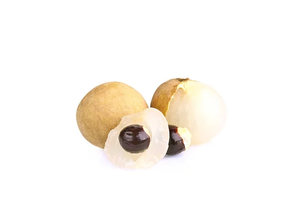 Longan Longan Fresco Isolato Sfondo Bianco — Foto Stock