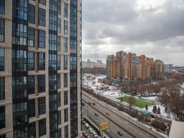 Жилая площадь, вид сверху. Вид на Москву — стоковое фото