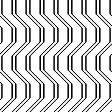 Kusursuz monokrom zigzag deseni tasarla. Soyut çizgili arka plan. Vektör sanatı