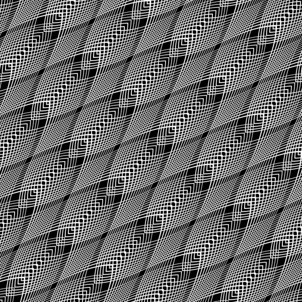 Diseño Inconsútil Patrón Ondulación Monocromo Fondo Abstracto Arte Vectorial Sin — Vector de stock