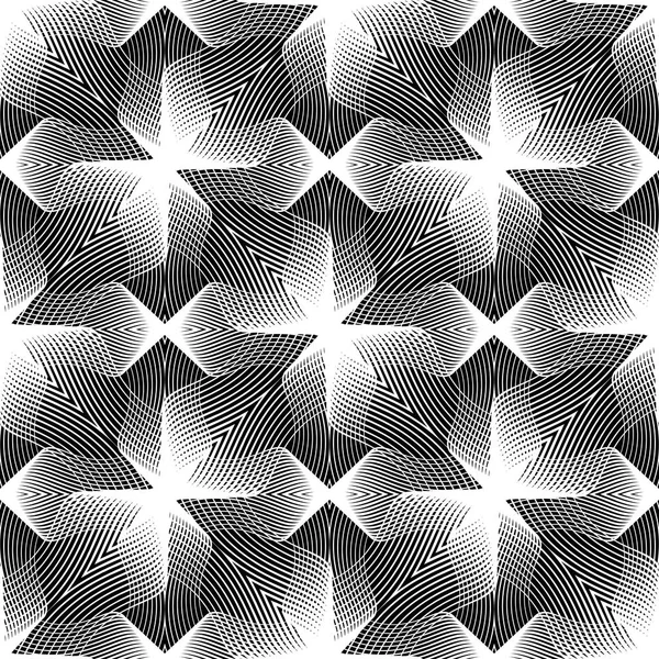 Design Motif Décoratif Monochrome Sans Couture Lignes Abstraites Fond Texturé — Image vectorielle