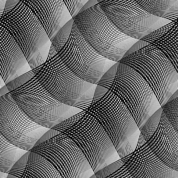 Дизайн Бесшовный Монохромный Шаблон Размахивания Абстрактный Фон Векторное Искусство Градиента — стоковый вектор