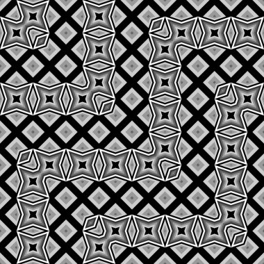 Tasarım Dikişsiz tek renkli geometrik desen. Dekoratif arka plan. Vektör sanat. Hiçbir gradyan