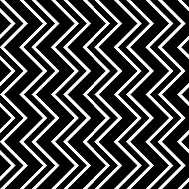 Kusursuz monokrom zigzag deseni tasarla. Soyut çizgili arka plan. Vektör sanatı