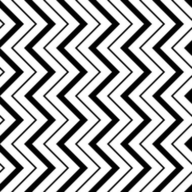 Kusursuz monokrom zigzag deseni tasarla. Soyut çizgili arka plan. Vektör sanatı