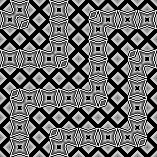 デザイン シームレスな白黒幾何学模様 抽象的な装飾的な背景 ベクター アートです グラデーションなし — ストックベクタ