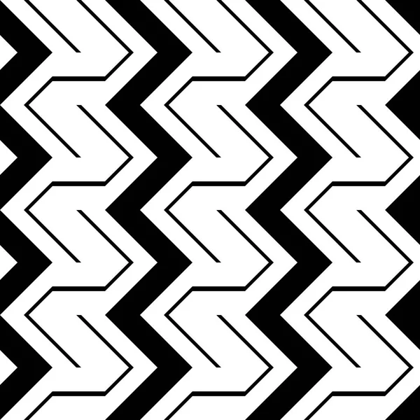 Ontwerp Naadloze Monochroom Zigzag Patroon Abstracte Achtergrond Vector Kunst — Stockvector