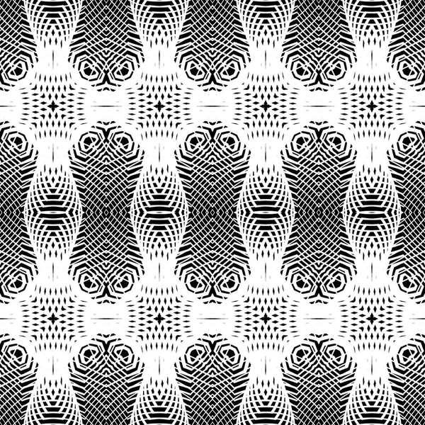 デザイン シームレスな白黒格子パターン 抽象的な背景 ベクター アートです グラデーションなし — ストックベクタ