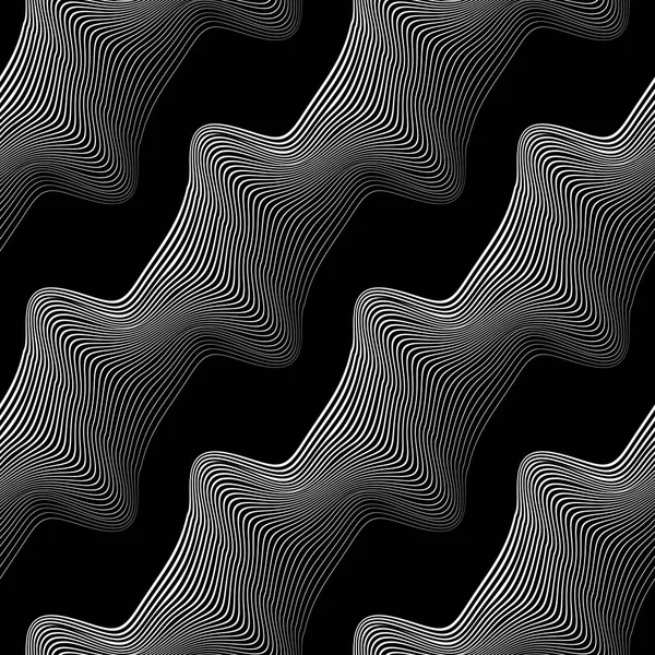 Modèle Ondulation Monochrome Sans Couture Conception Contexte Abstrait Art Vectoriel — Image vectorielle