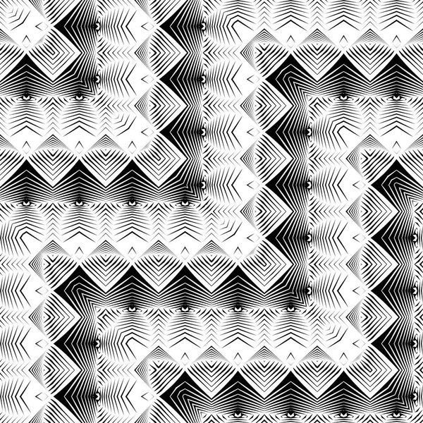 设计无缝单色的装饰图案 抽象的曲折背景 矢量艺术 — 图库矢量图片