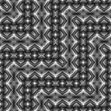 Tasarım seamless tek renkli dantel modeli. Zikzak arka plan. Vektör sanat. Hiçbir gradyan