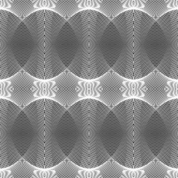 Diseño Inconsútil Patrón Ilusión Monocromo Fondo Torsión Rayas Abstractas Arte — Archivo Imágenes Vectoriales