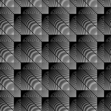 Tasarım Dikişsiz tek renkli geometrik desen. Soyut yanılsama arka plan. Vektör sanat. Hiçbir gradyan