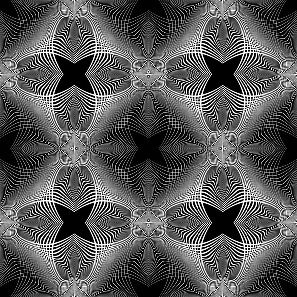 Design Nahtlose Monochrome Dekotative Muster Abstrakter Gitterhintergrund Vektorkunst Kein Gefälle — Stockvektor