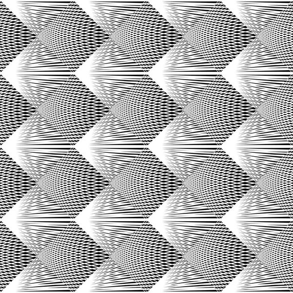 Desain Tak Berjahit Monokrom Pola Geometris Latar Belakang Ilusi Abstrak - Stok Vektor