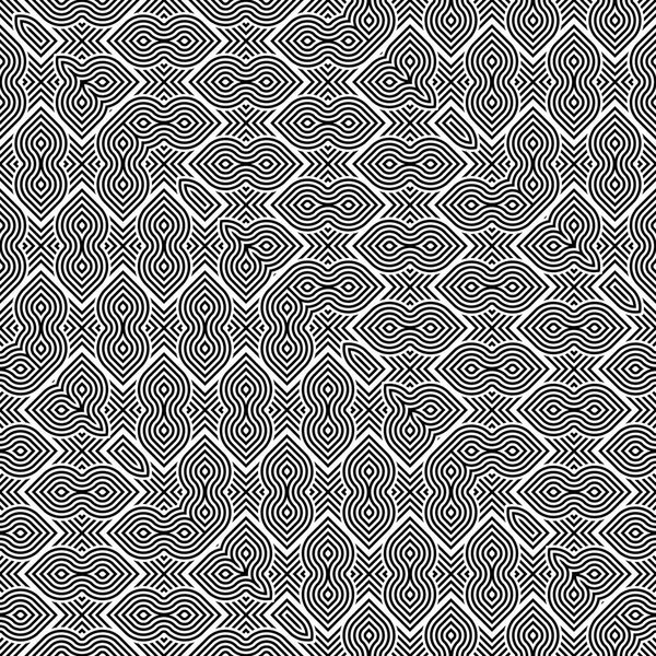 Design Nahtlose Monochrome Geometrische Muster Abstrakte Gestreifte Hintergrund Vektorkunst — Stockvektor