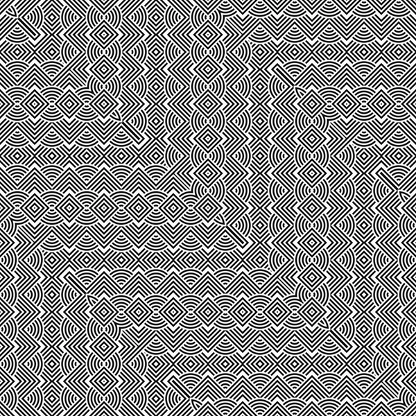 Conception Sans Couture Motif Zigzag Monochrome Résumé Fond Rayé Art — Image vectorielle