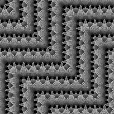 Tasarım Dikişsiz tek renkli zikzak desen. Dekoratif arka plan. Vektör sanat. Hiçbir gradyan