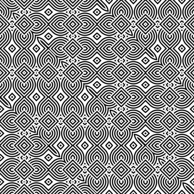 Tasarım Dikişsiz tek renkli dekoratif desen. Çizgili arka plan. Vektör sanat. Hiçbir gradyan