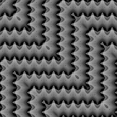 Tasarım Dikişsiz tek renkli zikzak desen. Dekoratif arka plan. Vektör sanat. Hiçbir gradyan