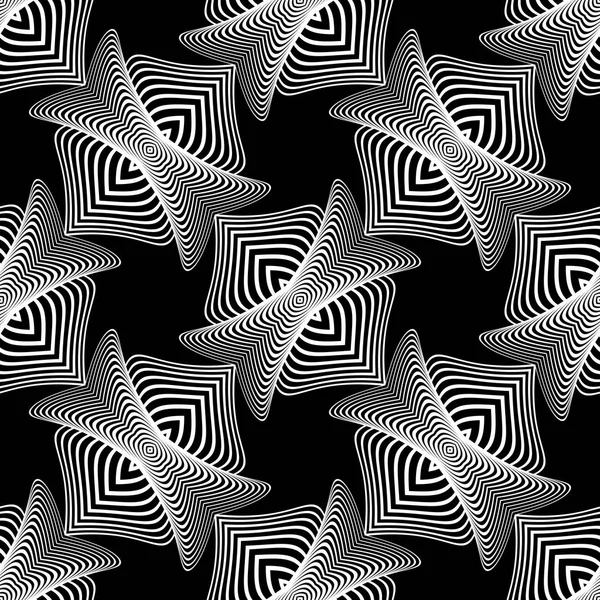 Diseño Inconsútil Patrón Decorativo Monocromo Líneas Abstractas Fondo Texturizado Arte — Vector de stock