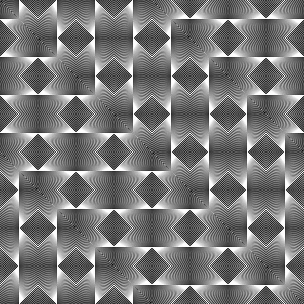 Desain Tak Berjahit Monokrom Pola Berlian Latar Belakang Geometris Abstrak - Stok Vektor