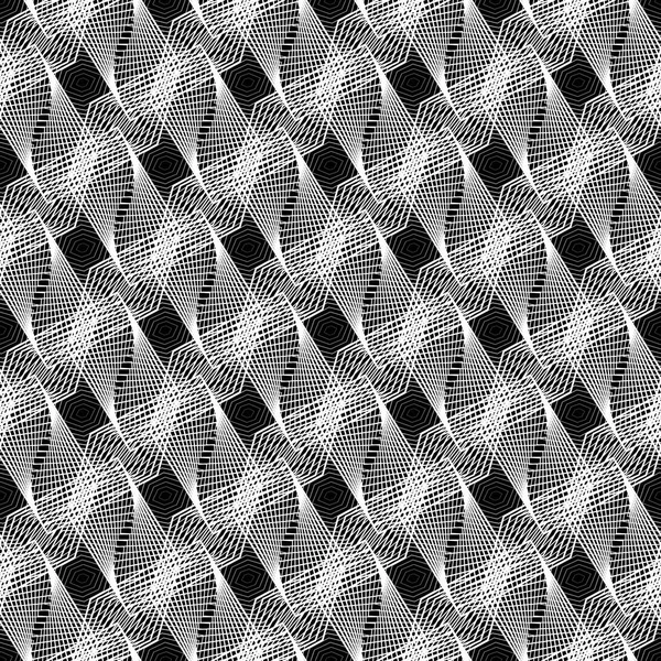 Ontwerp Naadloze Monochroom Geometrische Patroon Abstracte Lijnen Getextureerde Achtergrond Vector — Stockvector