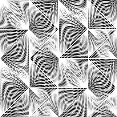 Tasarım Dikişsiz tek renkli geometrik desen. Soyut yanılsama arka plan. Vektör sanat. Hiçbir gradyan